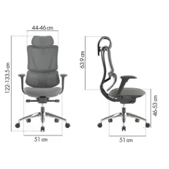 Fauteuil de bureau ERGOSTAR Ultra - accoudoirs réglables - Appui-tête réglable - noir