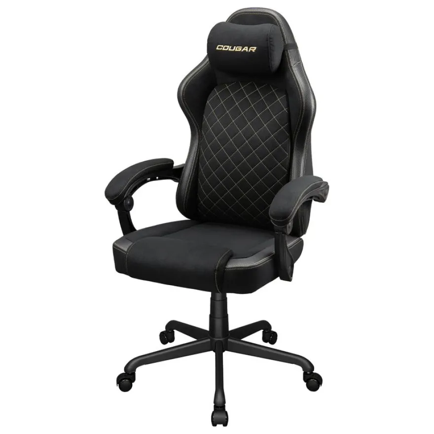 Fauteuil de bureau FUSION EX - accoudoirs -appui-tête intégré - Tissu noir