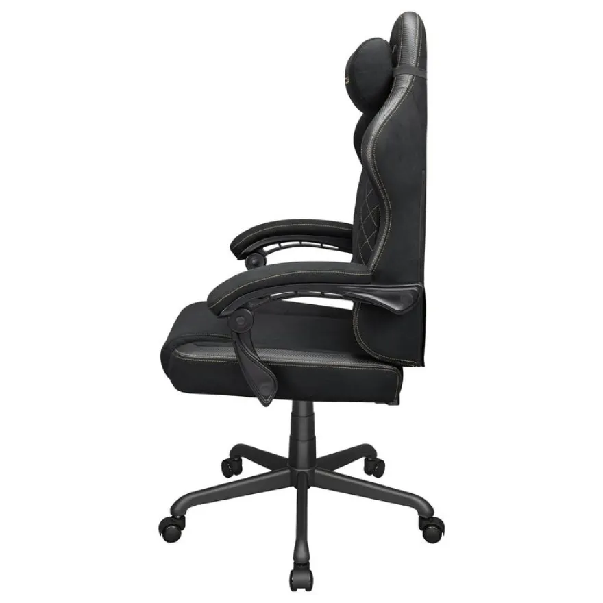 Fauteuil de bureau FUSION EX - accoudoirs -appui-tête intégré - Tissu noir