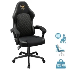 Fauteuil de bureau FUSION EX - accoudoirs -appui-tête intégré - Tissu noir