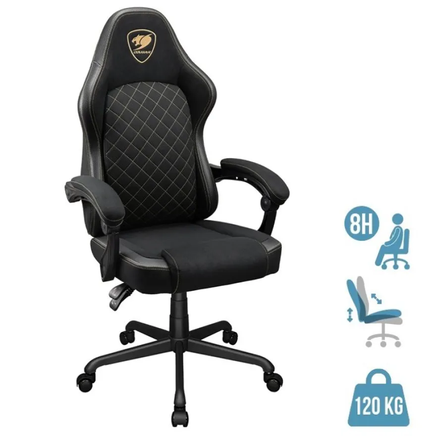 Fauteuil de bureau FUSION EX - accoudoirs -appui-tête intégré - Tissu noir