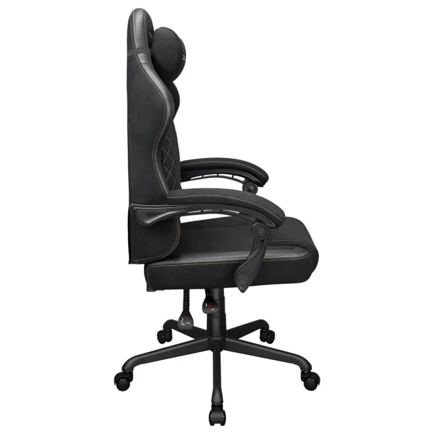 Fauteuil de bureau FUSION EX - accoudoirs -appui-tête intégré - Tissu noir