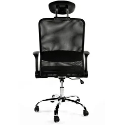 Fauteuil de bureau GELATI - accoudoirs rabattables - appui-tête réglable - noir