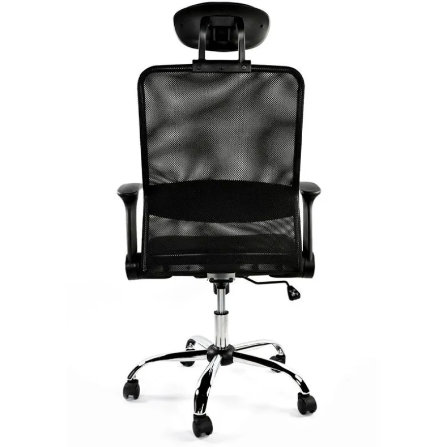 Fauteuil de bureau GELATI - accoudoirs rabattables - appui-tête réglable - noir