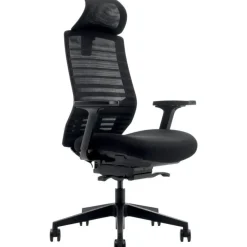 Fauteuil de bureau JACK - accoudoirs réglables - appuie-tête réglable - noir