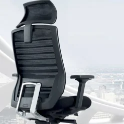 Fauteuil de bureau JACK - accoudoirs réglables - appuie-tête réglable - noir