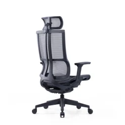 Fauteuil de bureau JAMES - accoudoirs réglables - appuie-tête réglable - noir et gris