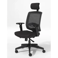 Fauteuil de bureau MALICE avec têtière - accoudoirs réglables - noir
