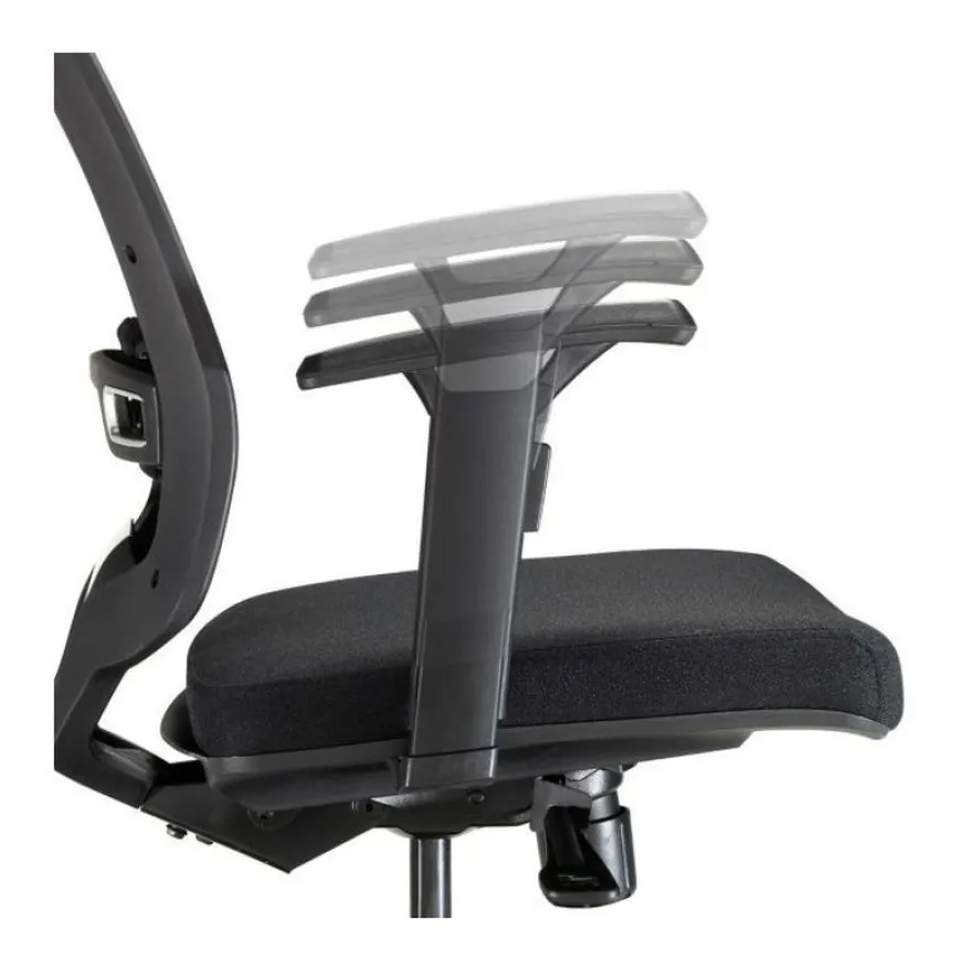 Fauteuil de bureau MALICE avec têtière - accoudoirs réglables - noir