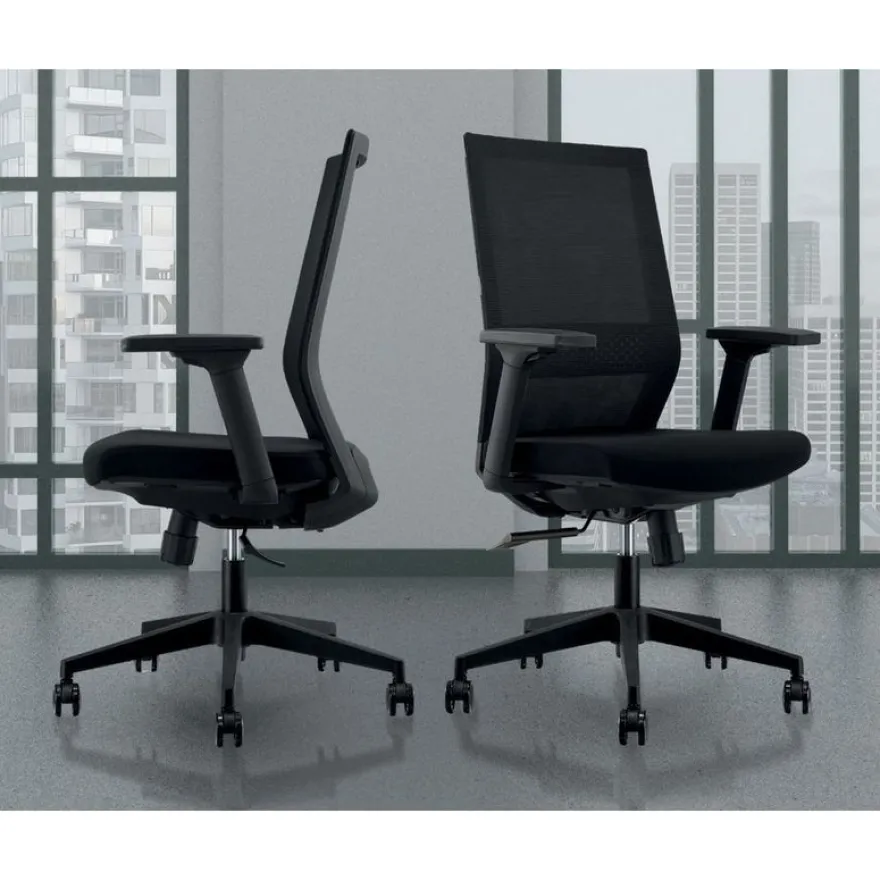 Fauteuil de bureau MAX - accoudoirs réglables - noir