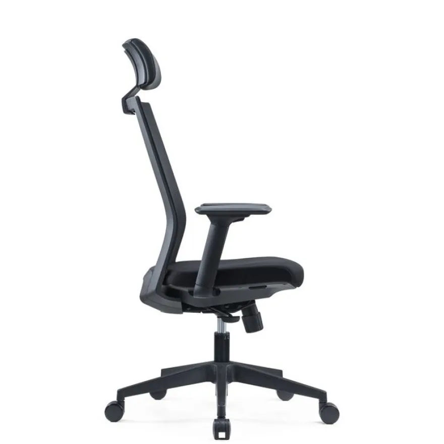 Fauteuil de bureau MAXIM - accoudoirs réglables - Appuie tête - noir