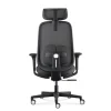 Fauteuil de bureau NELSON - accoudoirs réglables - appuie-tête réglable - noir