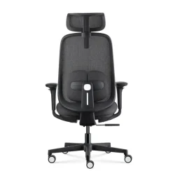 Fauteuil de bureau NELSON - accoudoirs réglables - appuie-tête réglable - noir