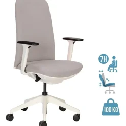 Fauteuil de bureau NEST - accoudoirs réglables en hauteur - gris