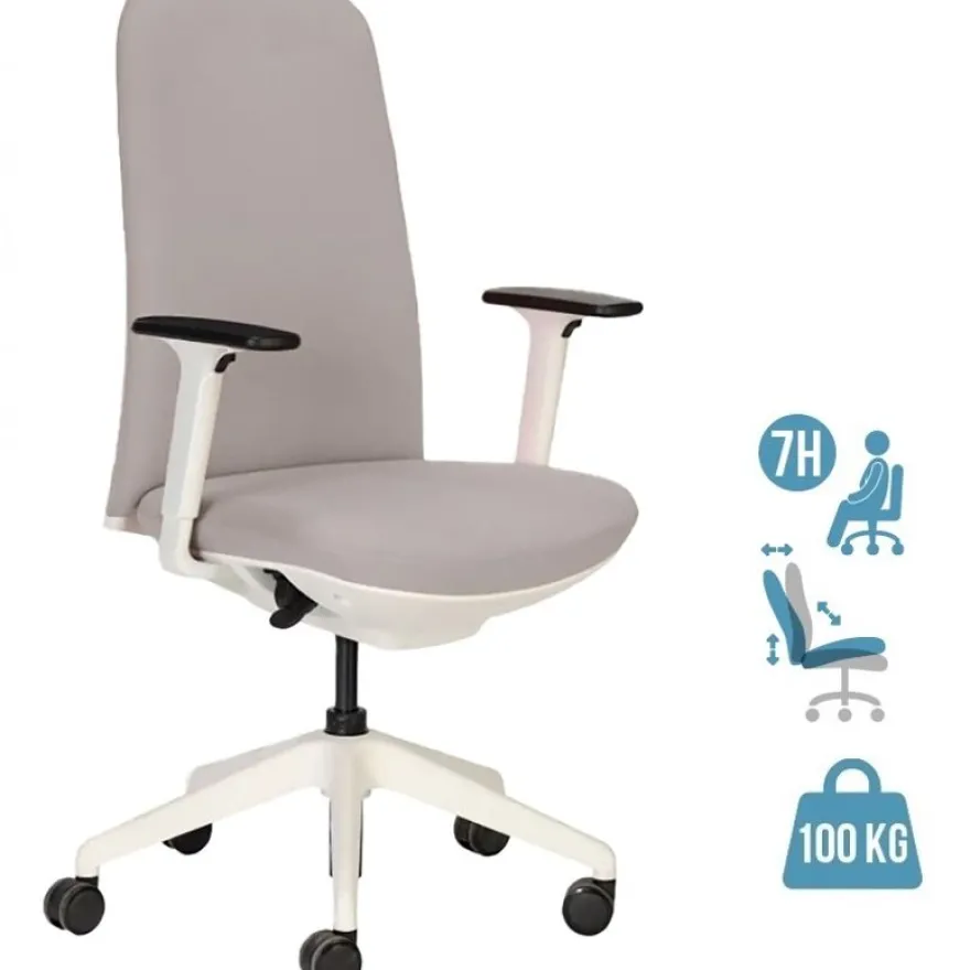 Fauteuil de bureau NEST - accoudoirs réglables en hauteur - gris