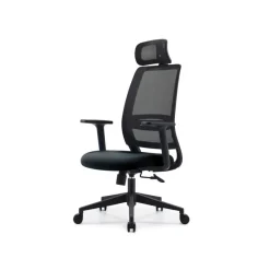 Fauteuil de bureau OPEN - accoudoirs réglables - appuie-tête réglable - noir
