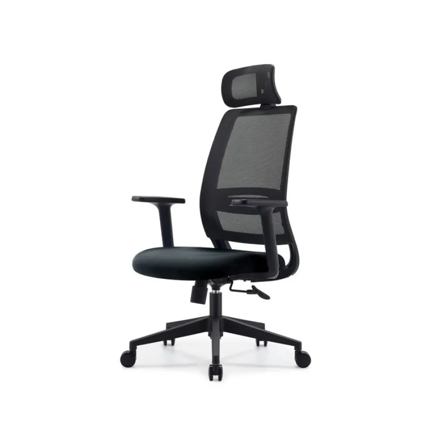 Fauteuil de bureau OPEN - accoudoirs réglables - appuie-tête réglable - noir