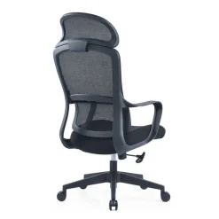 Fauteuil de bureau RICHARD - accoudoirs fixes - têtière intégré - noir