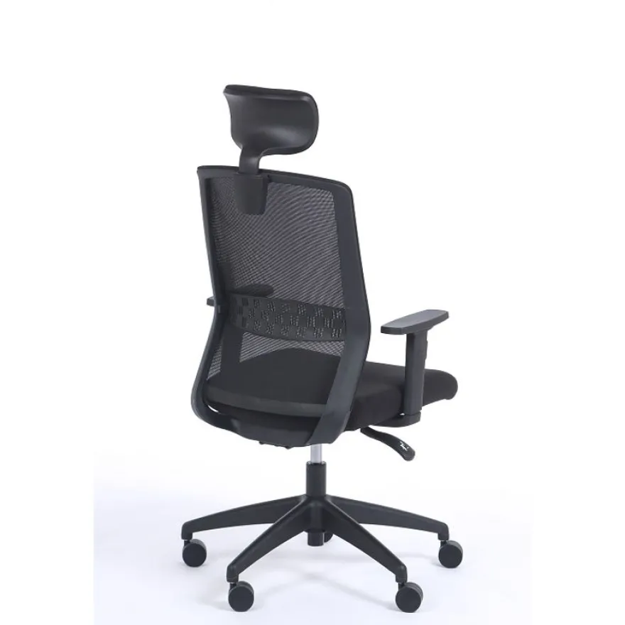 Fauteuil de bureau SCOTT - accoudoirs réglables - appuie-tête réglable - noir