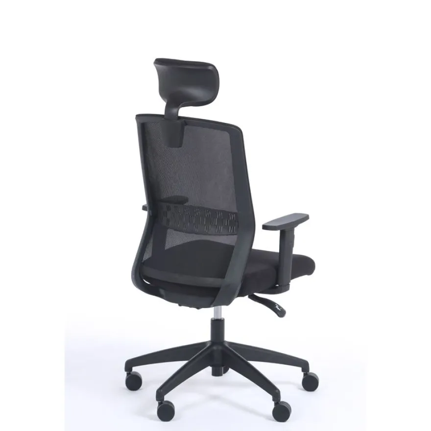 Fauteuil de bureau SCOTT - accoudoirs réglables - appuie-tête réglable - noir