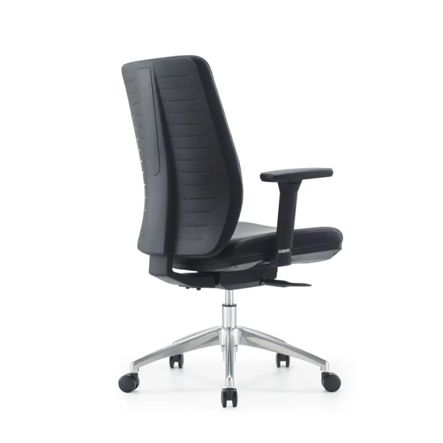 Fauteuil de bureau SHERMAN - accoudoirs réglables - Appui-tête en option - noir