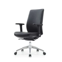 Fauteuil de bureau SHERMAN - accoudoirs réglables - Appui-tête en option - noir