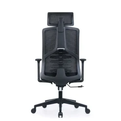 Fauteuil de bureau SYLVESTER - accoudoirs réglables - appui-tête intégré - noir