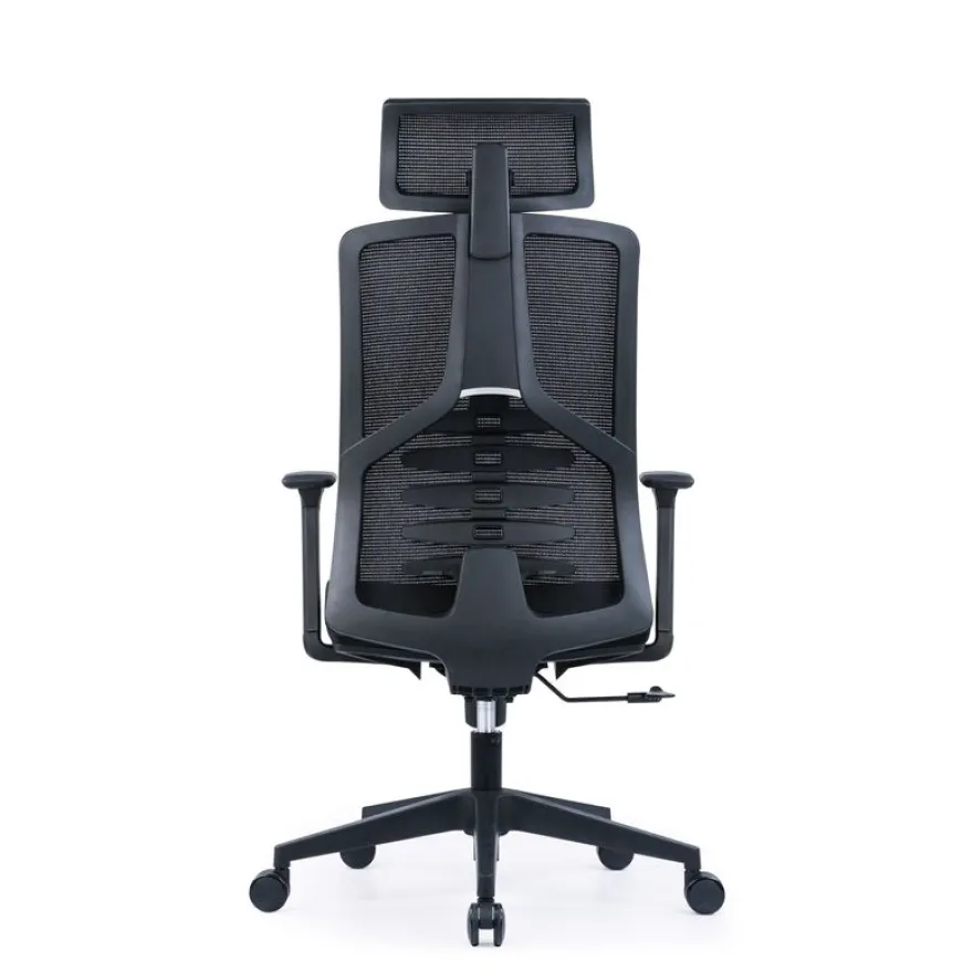 Fauteuil de bureau SYLVESTER - accoudoirs réglables - appui-tête intégré - noir