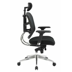 Fauteuil de bureau TECKNET - accoudoirs réglables - appuie-tête réglable - noir