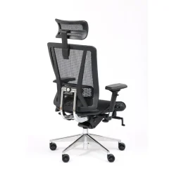 Fauteuil de bureau VASEAT - accoudoirs réglables - appui-tête intégré - noir