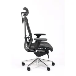 Fauteuil de bureau VASEAT - accoudoirs réglables - appui-tête intégré - noir