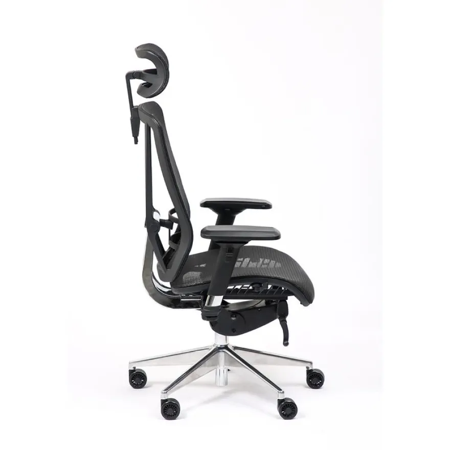 Fauteuil de bureau VASEAT - accoudoirs réglables - appui-tête intégré - noir