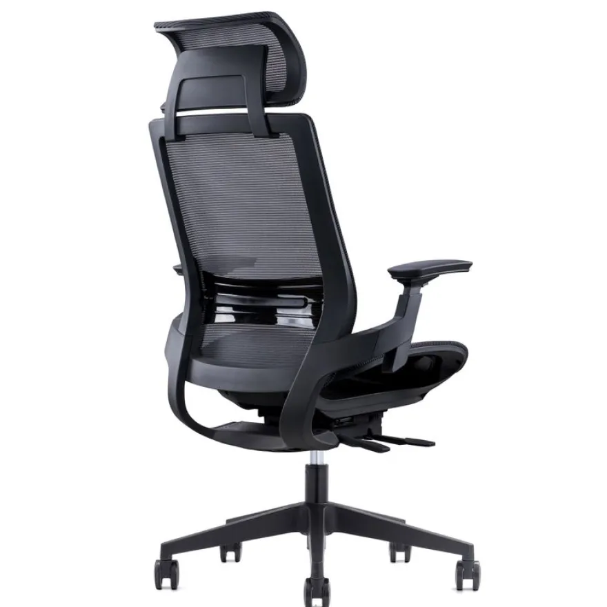 Fauteuil de bureau WALLACE - accoudoirs réglables - appui-tête réglable - noir
