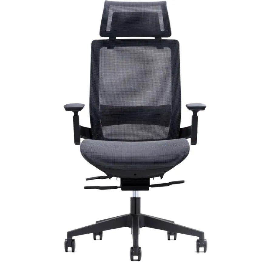 Fauteuil de bureau WALLACE - accoudoirs réglables - appui-tête réglable - noir