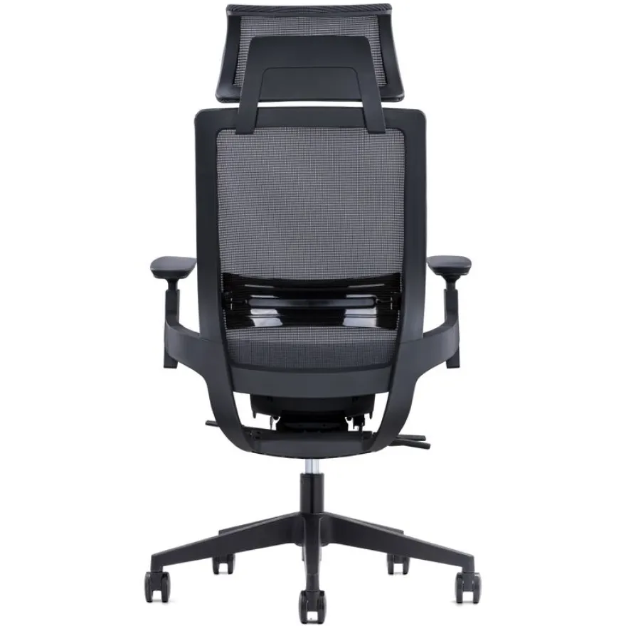 Fauteuil de bureau WALLACE - accoudoirs réglables - appui-tête réglable - noir