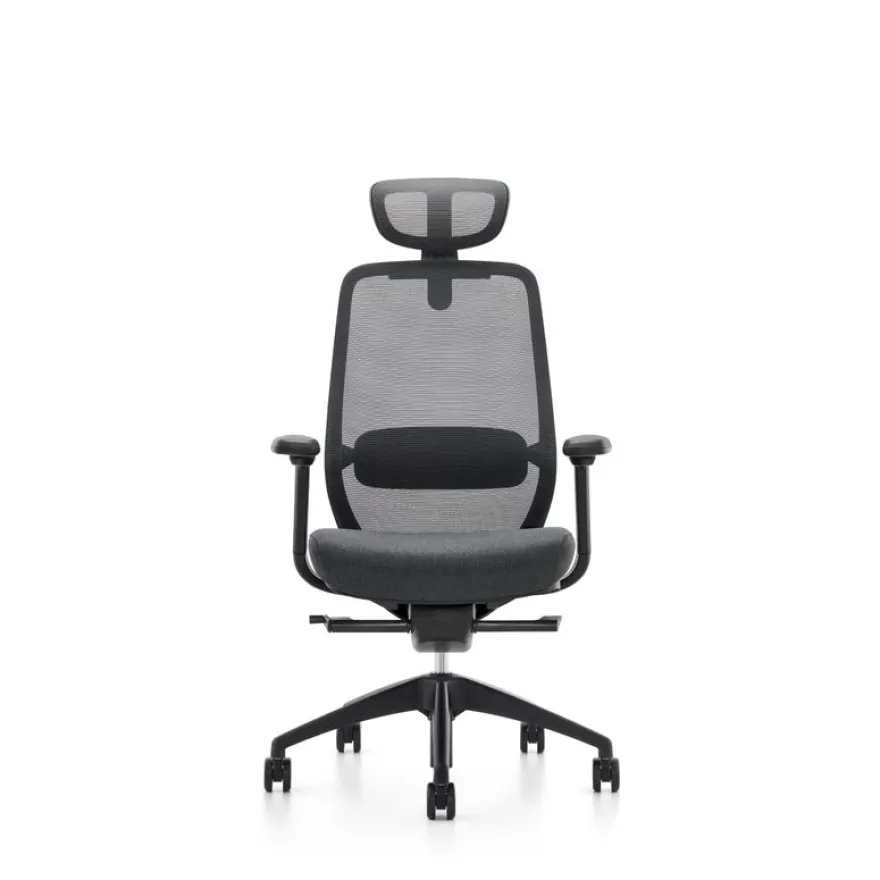 Fauteuil de bureau ZEBULON - accoudoirs réglables - appui-tête réglable - noir