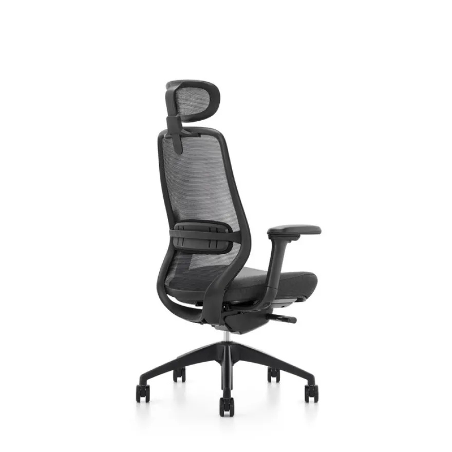 Fauteuil de bureau ZEBULON - accoudoirs réglables - appui-tête réglable - noir