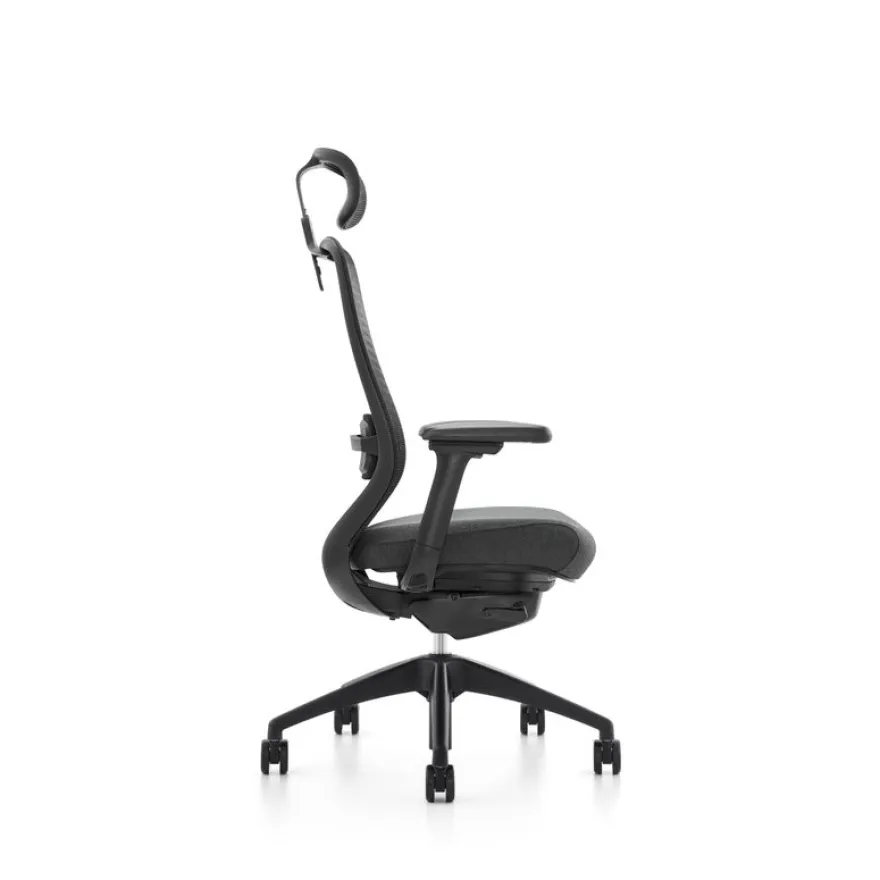 Fauteuil de bureau ZEBULON - accoudoirs réglables - appui-tête réglable - noir