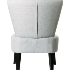 Fauteuil d'accueil BRIGHTON - Piétement en hêtre massif coloris noir - tissu gris clair