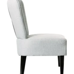 Fauteuil d'accueil BRIGHTON - Piétement en hêtre massif coloris noir - tissu gris clair