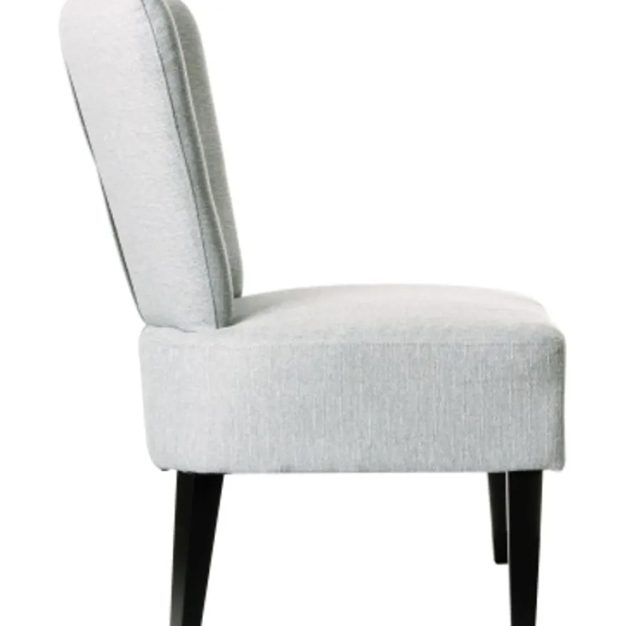 Fauteuil d'accueil BRIGHTON - Piétement en hêtre massif coloris noir - tissu gris clair
