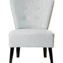 Fauteuil d'accueil BRIGHTON - Piétement en hêtre massif coloris noir - tissu gris clair