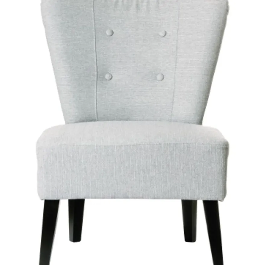 Fauteuil d'accueil BRIGHTON - Piétement en hêtre massif coloris noir - tissu gris clair