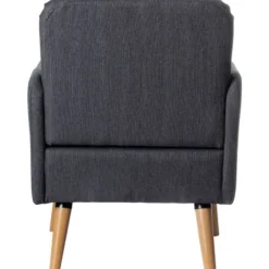Fauteuil d'accueil BROOKS avec accoudoirs - pieds en hêtre massif - anthracite