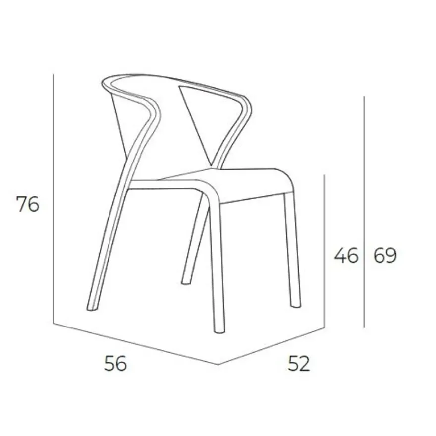 Fauteuil empilable FADO - Ezpeleta professionnel - Aquamarine