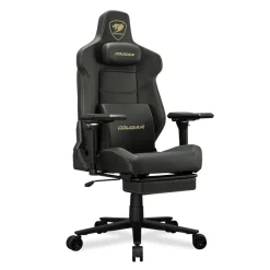 Fauteuil gamer ARMOR EVO M - accoudoirs réglables - appui-tête intégré - noir et or