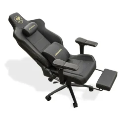 Fauteuil gamer ARMOR EVO M - accoudoirs réglables - appui-tête intégré - noir et or