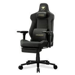 Fauteuil gamer ARMOR EVO M - accoudoirs réglables - appui-tête intégré - noir et or