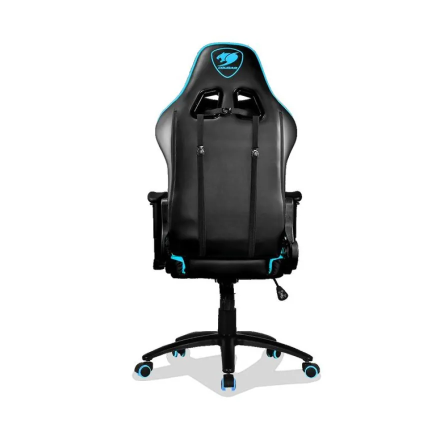 Fauteuil gamer ARMOR ONE - accoudoirs réglables - appui-tête intégré - noir et bleu