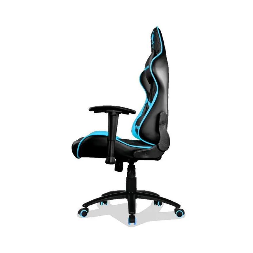 Fauteuil gamer ARMOR ONE - accoudoirs réglables - appui-tête intégré - noir et bleu